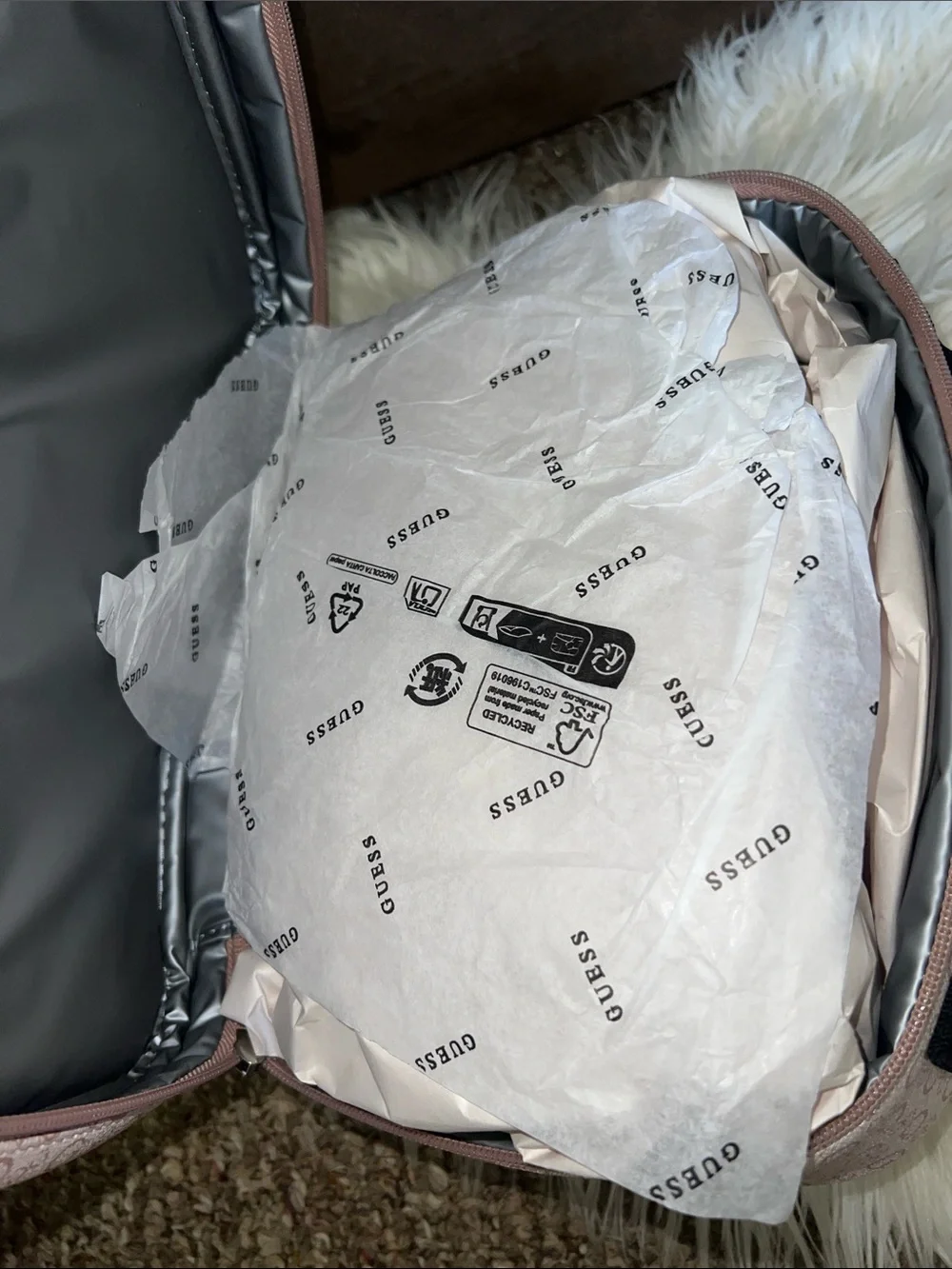 GUESS Blush Pink Monogram junction travel